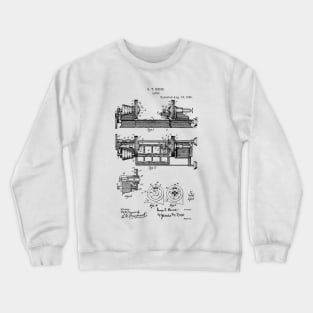 Lathe woodwork Vintage Retro Patent Hand Drawing Funny Novelty Gift Crewneck Sweatshirt